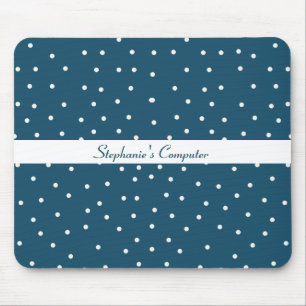 Blue with White Dots Mousepad