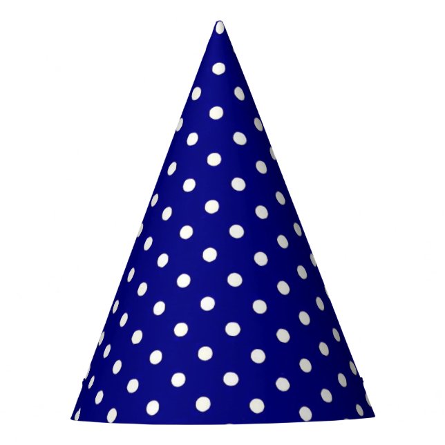 Blue with White Dots Party Hat (Front)