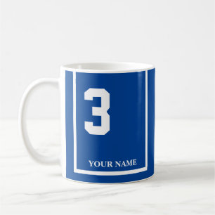 Blue with White Horse 3 Saddle Blanket Custom Coffee Mug
