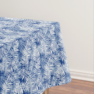 Blue with white tropical pattern tablecloth