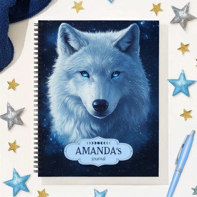Blue Wolf Celestial Sky Stars Social Anxiety Notebook (Blue Wolf Celestial Sky Stars Social Anxiety Notebook)