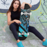 Blue Wolf Head Skateboard<br><div class="desc">This design may be personalised by choosing the customise option to add text or make other changes. If this product has the option to transfer the design to another item, please make sure to adjust the design to fit if needed. Contact me at colorflowcreations@gmail.com if you wish to have this...</div>