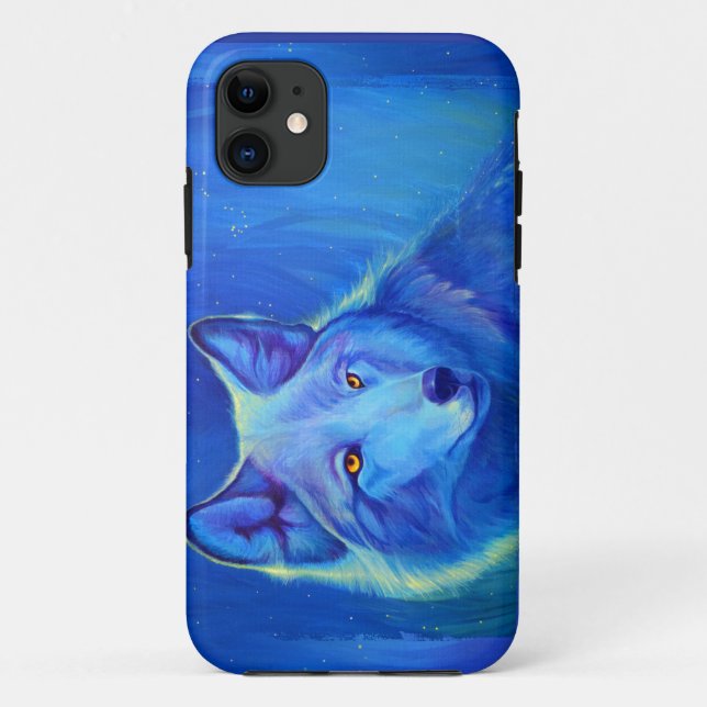 Blue Wolf iPhone 5 / 5S Custom Case | Wolf Design (Back)