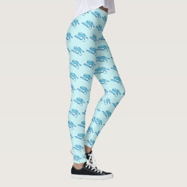 Blue Wolf Leggings (Right)