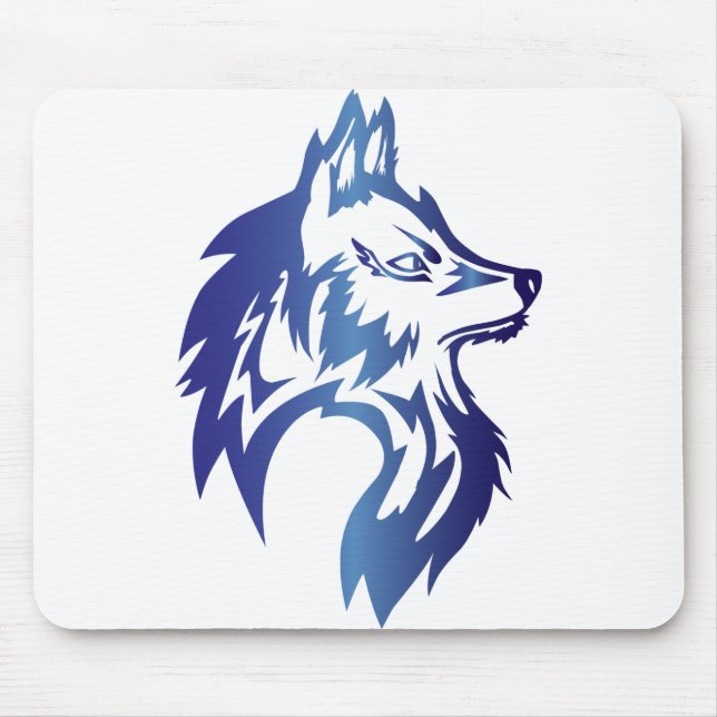 blue wolf logo for esports mouse pad (Front)