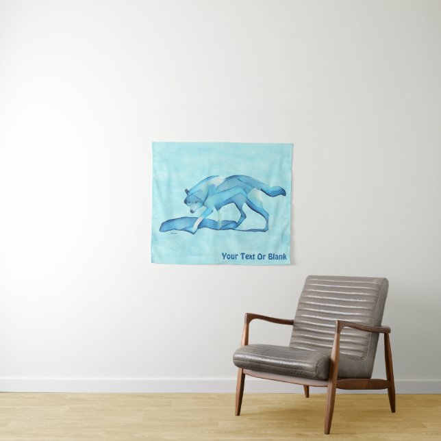 Blue Wolf On Snow  Tapestry (In Situ (Horizontal))
