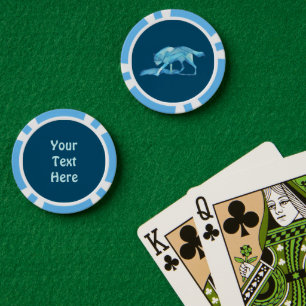 Blue Wolf Poker Chips