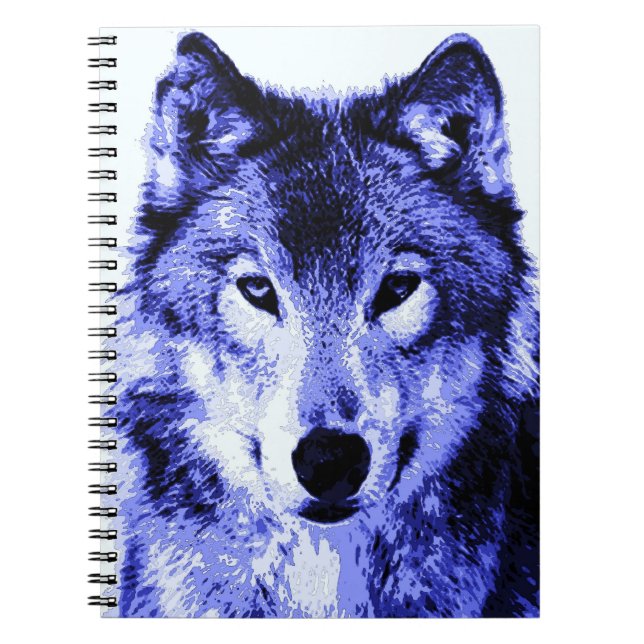 Blue Wolf Portrait Notebook (Front)