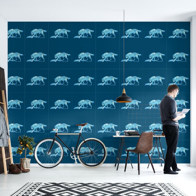 Blue Wolf Wallpaper (Living Room)