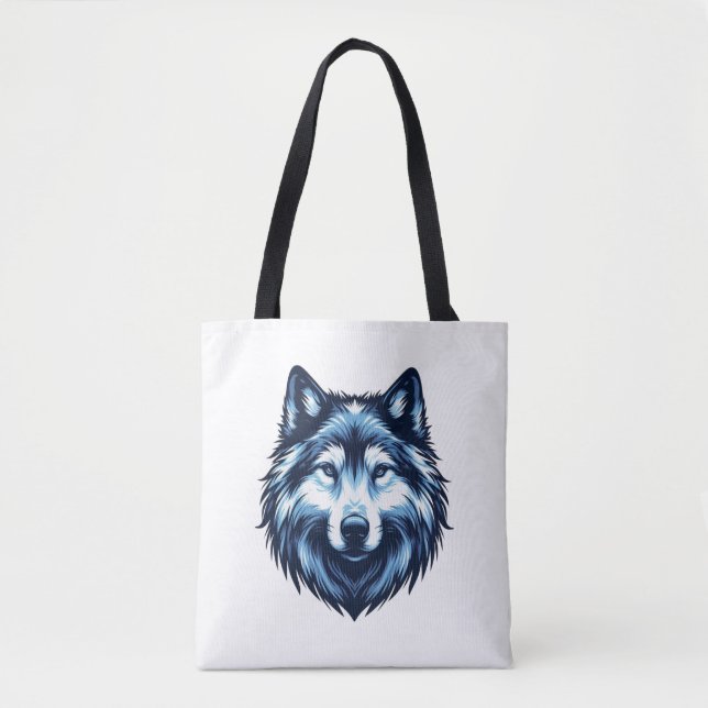blue wolfdog  6 tote bag (Front)