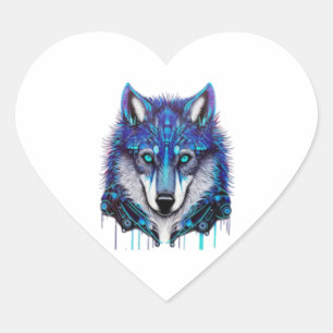 blue wolfdog sticker stickers  