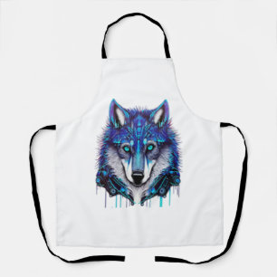 blue wolfdog sticker stickers apron