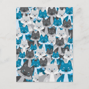 Blue Wolfie Postcard