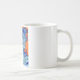 blue woman coffee mug