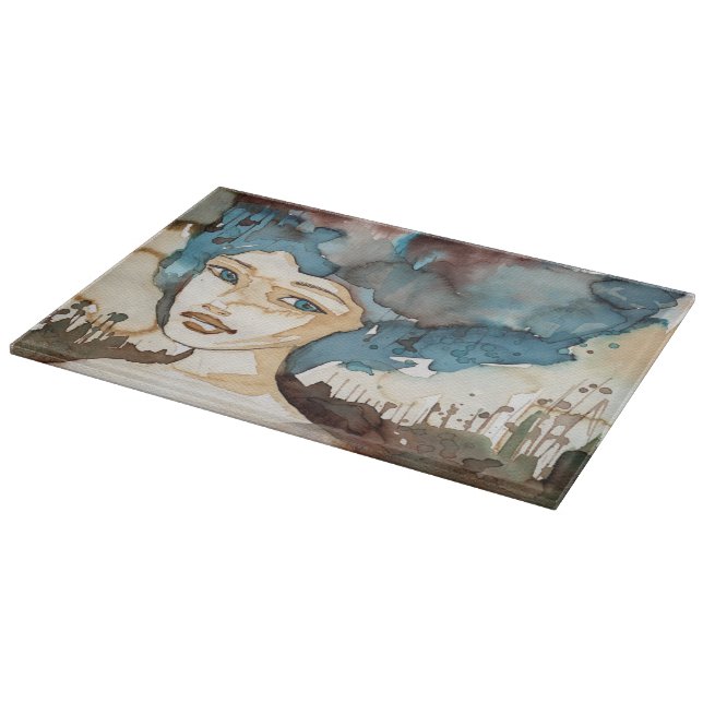Blue Woman Cutting Board (Corner)