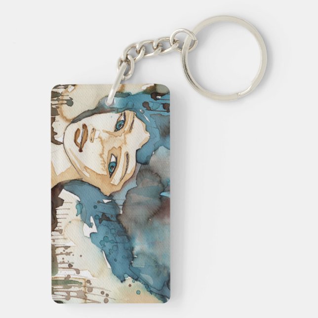 Blue Woman Key Ring (Back)