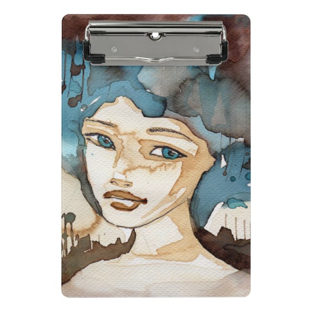 Blue Woman Mini Clipboard (Front)