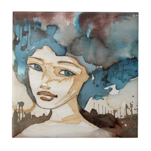 Blue Woman Tile