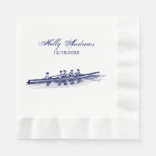Blue Women Rowing Rowers Crew Team Water Sports Napkin