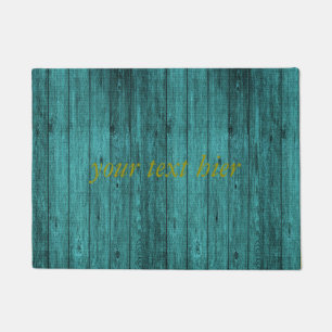 blue wood doormat