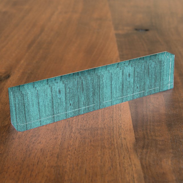 blue wood nameplate (Side)