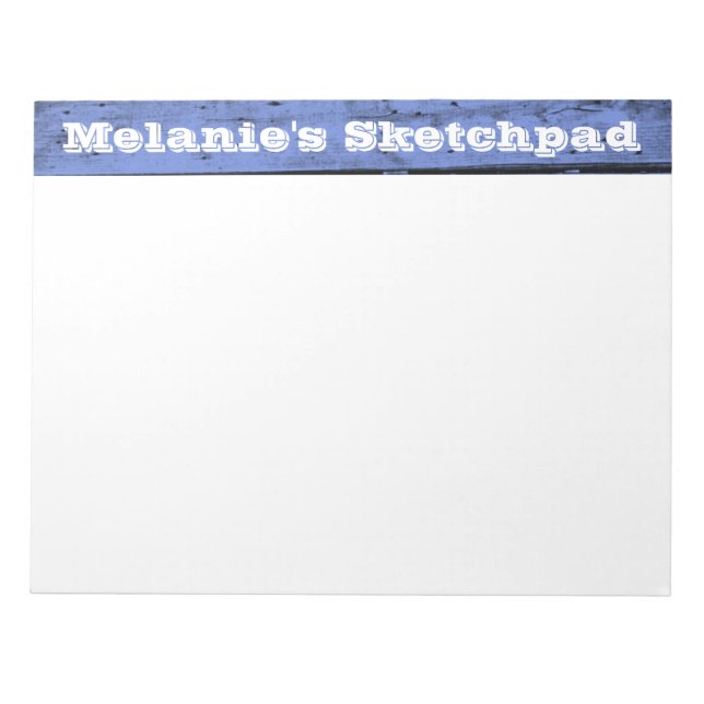 Blue Wood Planked Large Sketch Pad (Front)