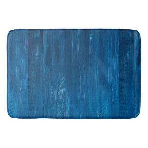 Blue wood texture stripes bath mat