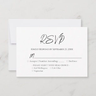 Blue Wood Wedding RSVP Card