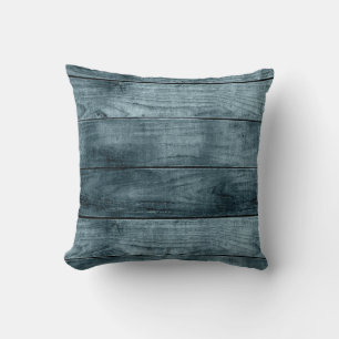 Blue Wooden Cabin Dark Shadows Rustic Carpentry Cushion