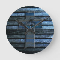 Blue Wooden Cross