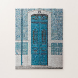 Blue Wooden Door in Portugal Jigsaw Puzzle