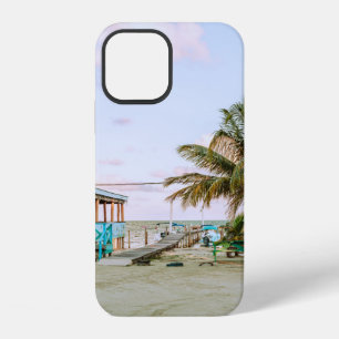 BLUE WOODEN HOUSE NEAR BODY OF WATER iPhone 12 CASE