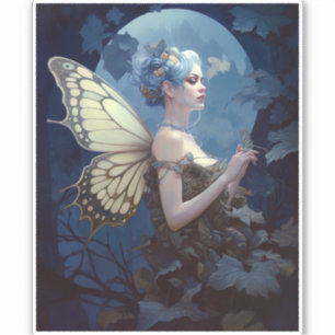 Blue Woodland Fairy Fantasy Art