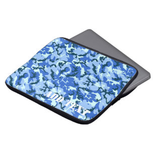 Blue Woodland Military Camouflage Laptop Sleeve