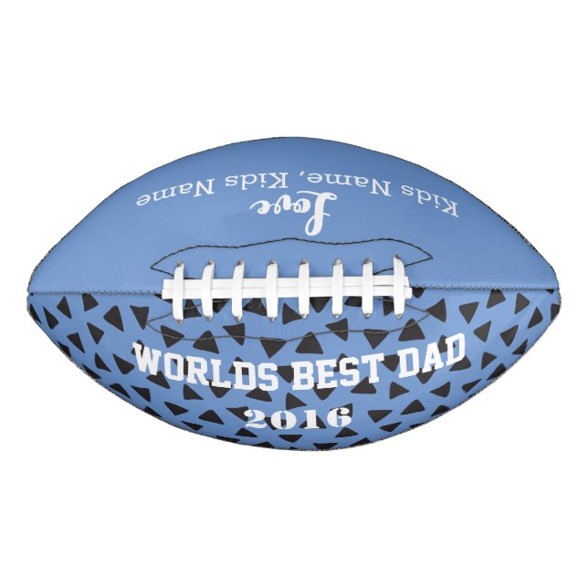 Blue World Best Dad, Customisable  Football (Front)