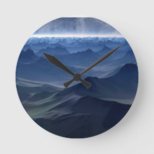 blue world coffee mug teapot pillar candle serving round clock