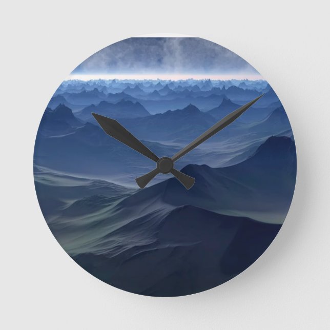 blue world coffee mug teapot pillar candle serving round clock (Front)