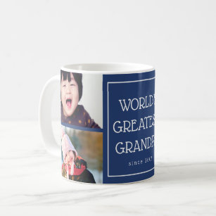 Blue World's Greatest Grandpa Photo Collage Coffee Mug