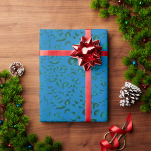 Blue wrapping paper featuring a geometric pattern