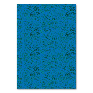 Blue wrapping paper featuring a geometric pattern table number