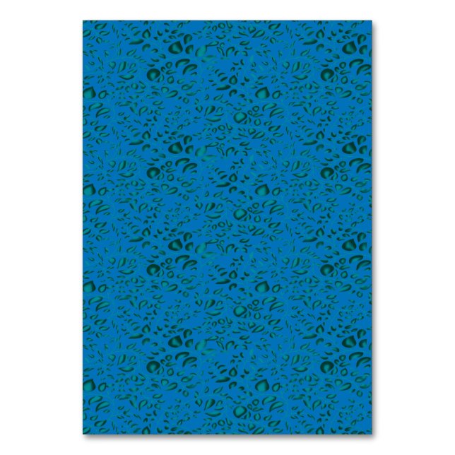 Blue wrapping paper featuring a geometric pattern  table number (Front)