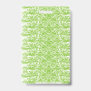 Blue wrapping paper with a repetitive white snowfl ID badge
