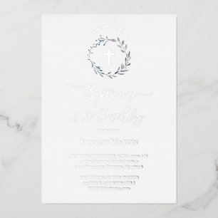 blue wreath Baptism and first Birthday