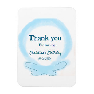 Blue wreath floral watercolor thank you for coming magnet