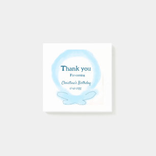 Blue wreath floral watercolor thank you for coming post-it notes