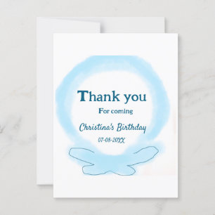 Blue wreath floral watercolor thank you for coming postcard