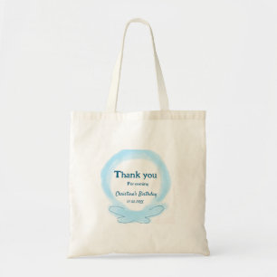 Blue wreath floral watercolor thank you for coming tote bag