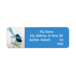 Blue Wren Australian Bird Return Address Labels