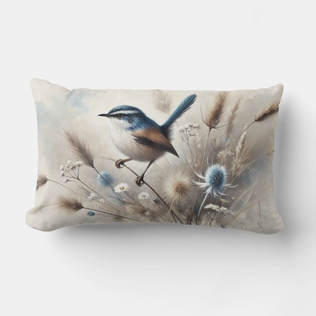 Blue Wren Cushion (Front)