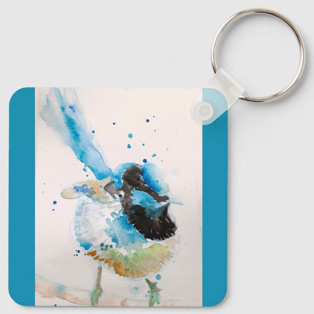 Blue wren key ring (Back)